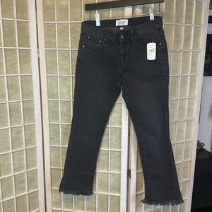 EVIDNT Hermosa Black Skinny Jeans Raw Hem Size 26